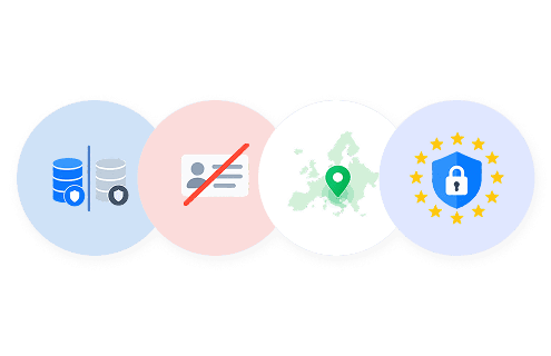 Vier kenmerken: databases gescheiden per verzekeraar, geen persoonsgegevens van verzekerden, hosting binnen de EU en AVG-naleving.